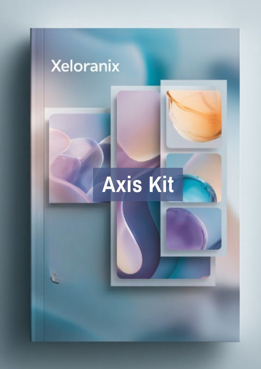 Product packaging for Xeloranix Axis Kit with abstract design on a gradient background