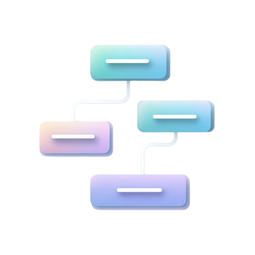 Gradient-colored rectangular shapes with lines on a white background