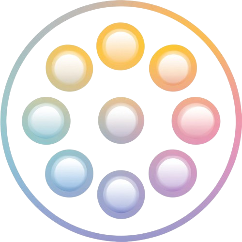 Color swatch with pastel shades arranged in a circular pattern